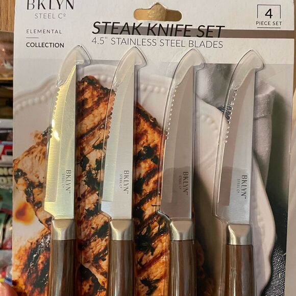 BKLYN Steel Elemental 4.5 Steak Knife Set - Picture 1 of 11